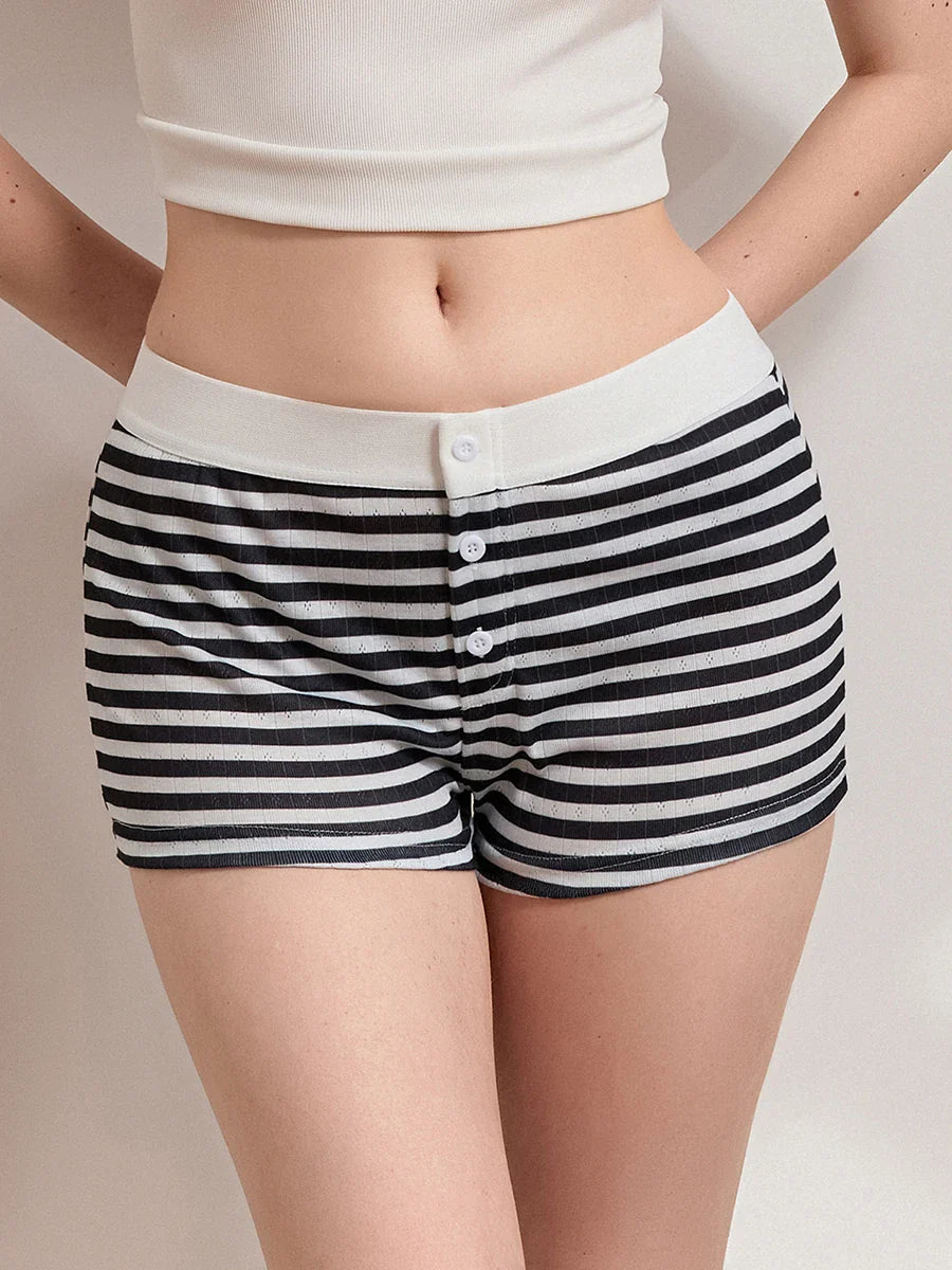 Striped Low Rise Pajama Short