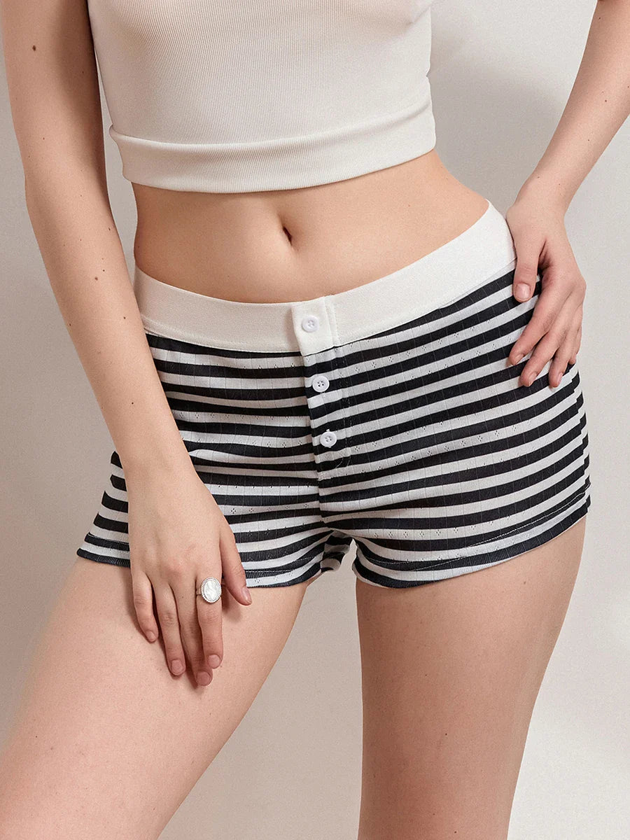Striped Low Rise Pajama Short