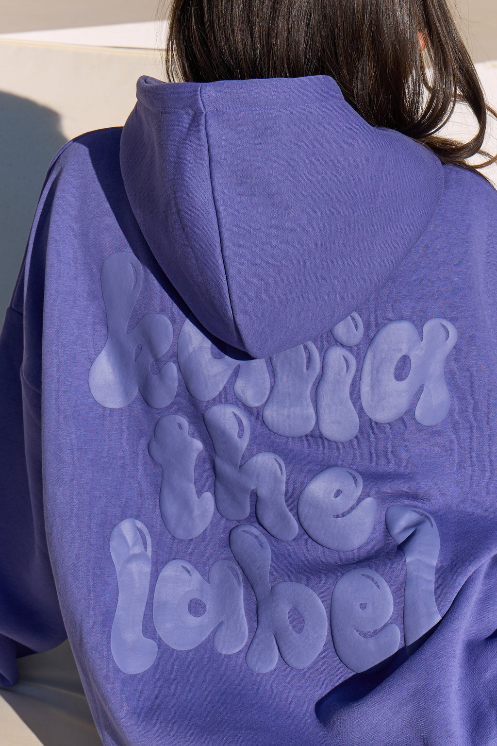 Kaiia Bubble Graphic Oversized Hoodie Blue Lagoon