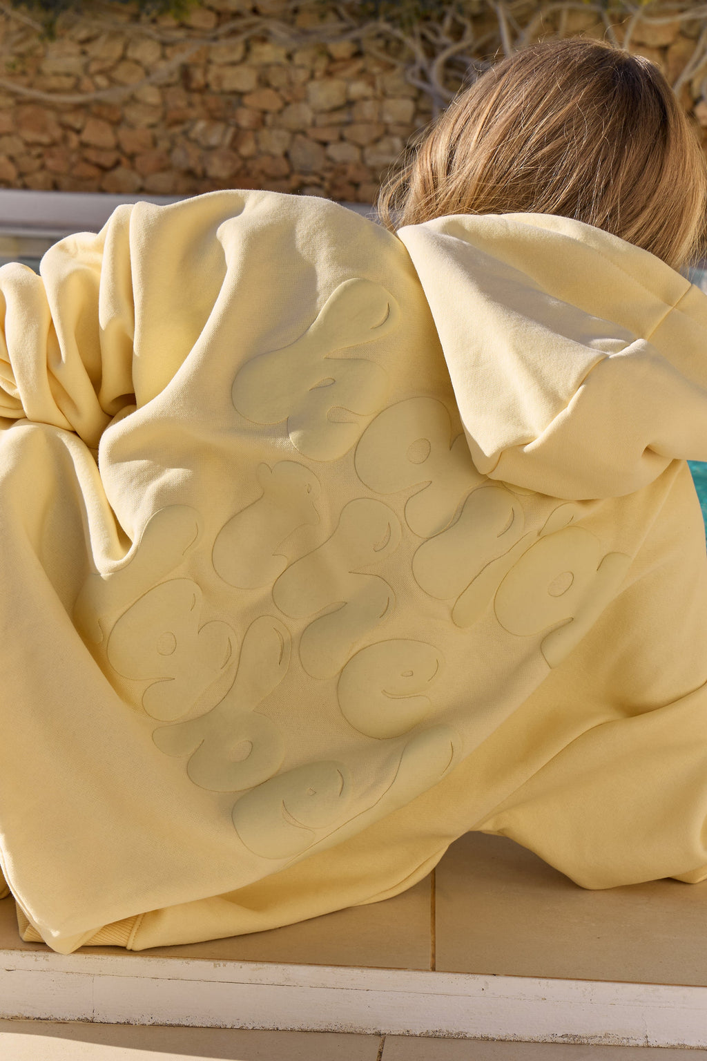 Kaiia Bubble Graphic Oversized Hoodie Lemonade