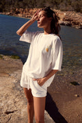 Kaiia Lemon Graphic Oversized T-shirt White