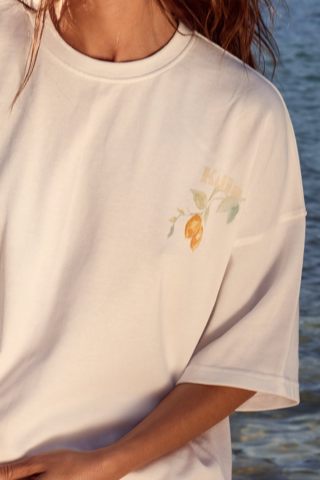 Kaiia Lemon Graphic Oversized T-shirt White