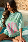 Kaiia Bondi Graphic Oversized T-shirt Mojito Mint