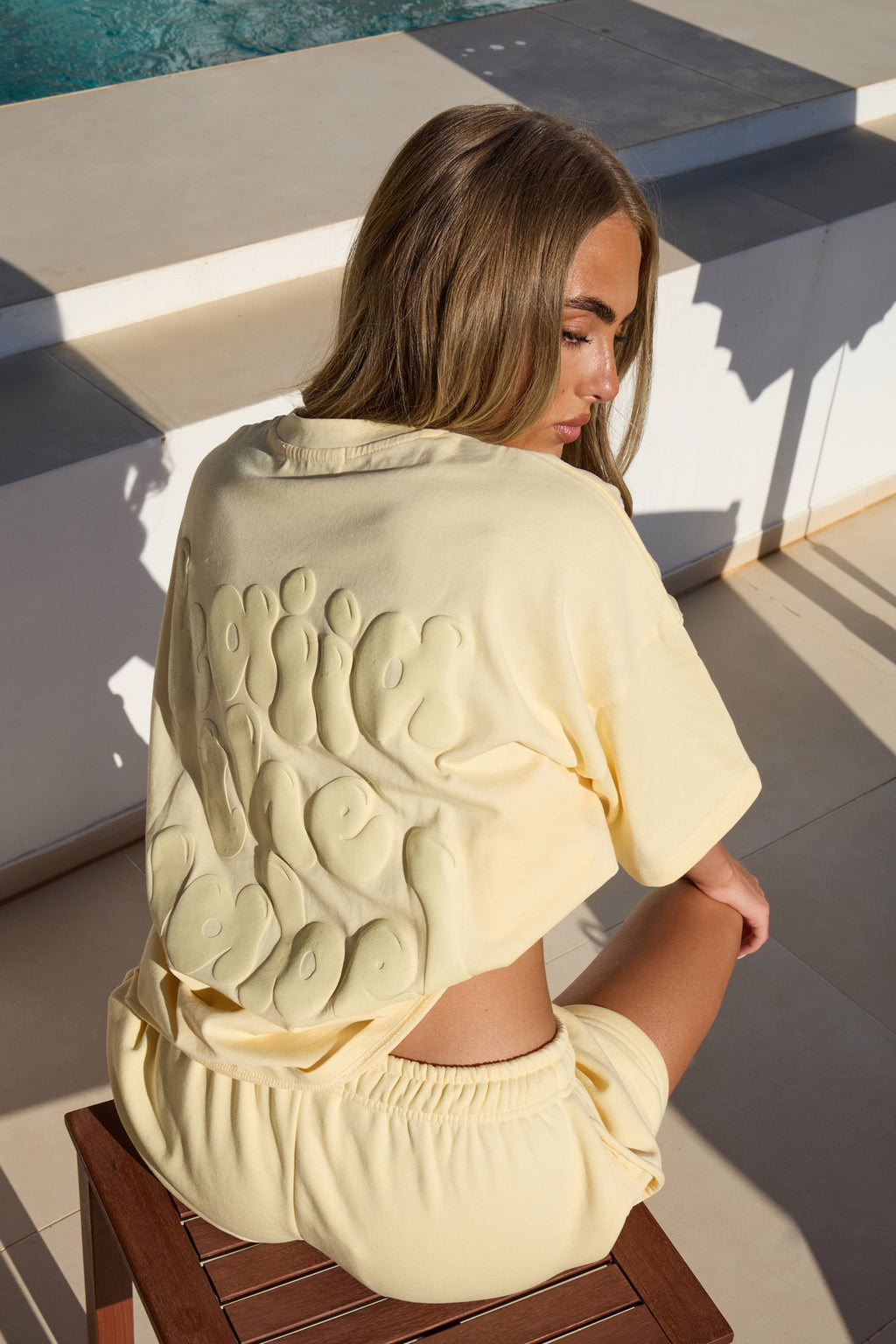 Kaiia Bubble Graphic Oversized T-shirt Lemonade