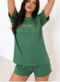 Casual Letter Print Drop Shoulder Short Sleeve T-Shirt