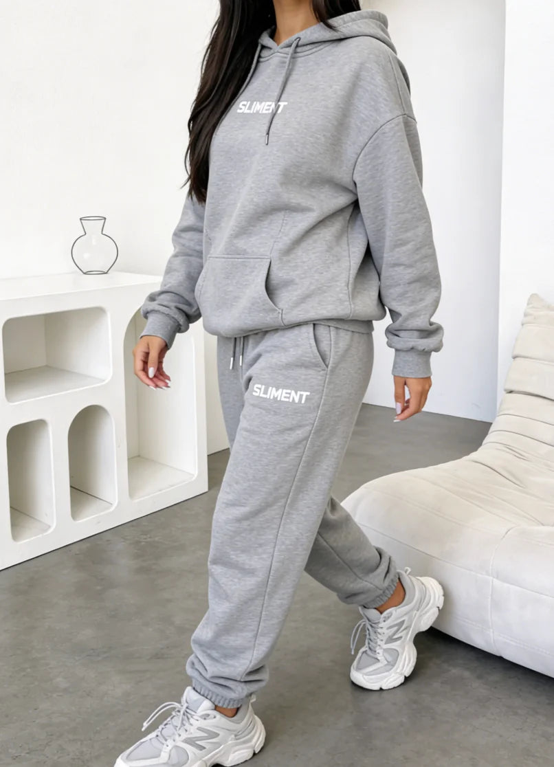 Casual Letter Print Hoodie & Jogger Pants Two-Piece Set