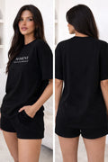 Casual Letter Print Drop Shoulder Short Sleeve T-Shirt